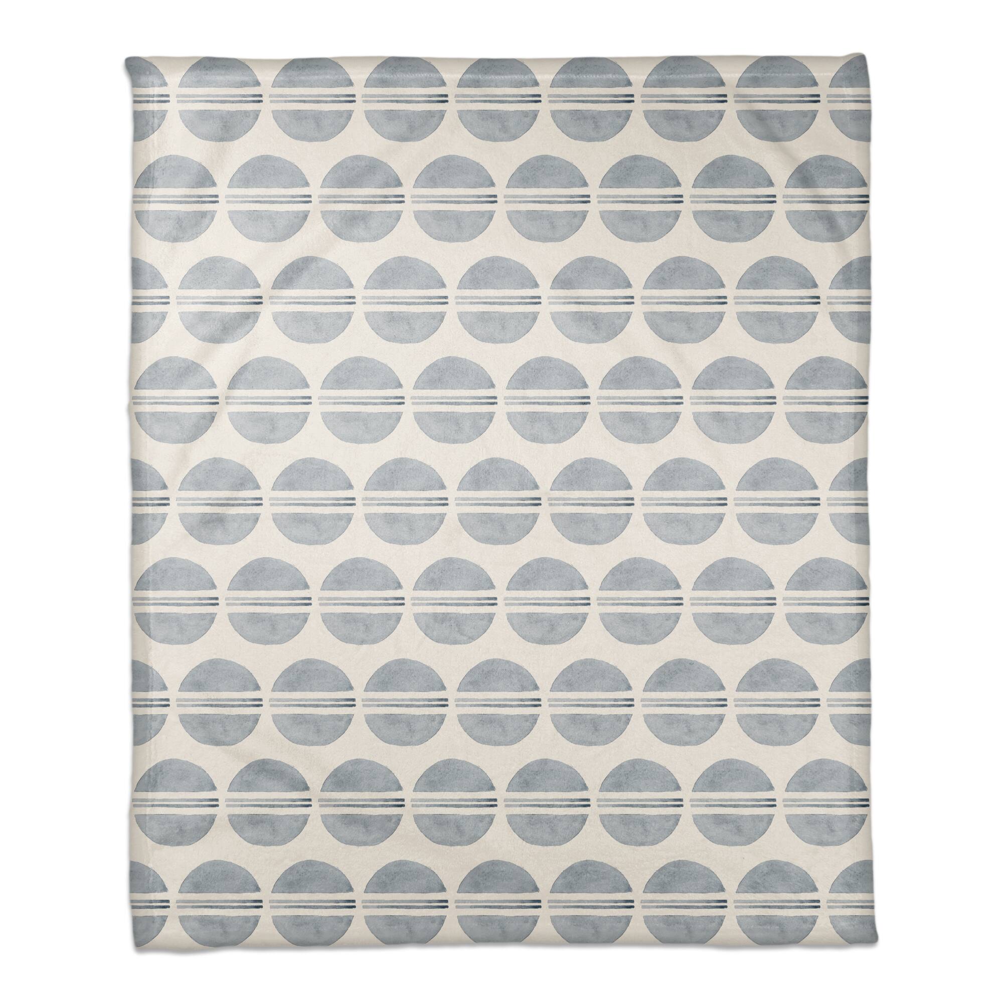 Watercolor Circle Pattern Fleece Throw
